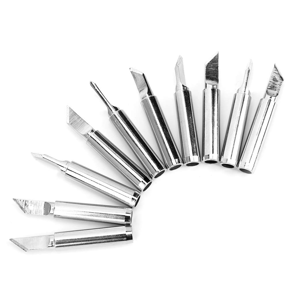 Respicefinem 10Pcs Brass Internal Heating Lead Soldering Iron Tips 900M T 15K Thin Fast Heating Long Service Life High Temperature Suitable For Large Tin Requiring Welding