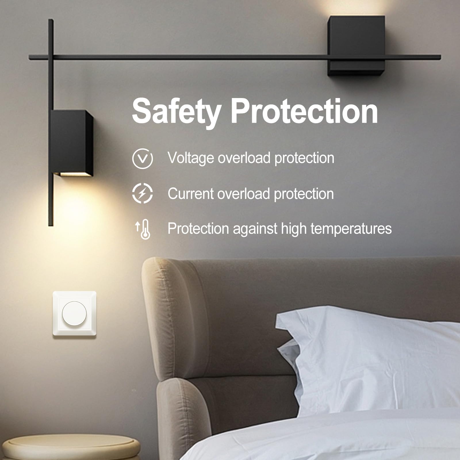 Dimmer LED 220V-240V, interruptor para bombillas LED regulables 5W-200W, protección segura, sin ruido, crema