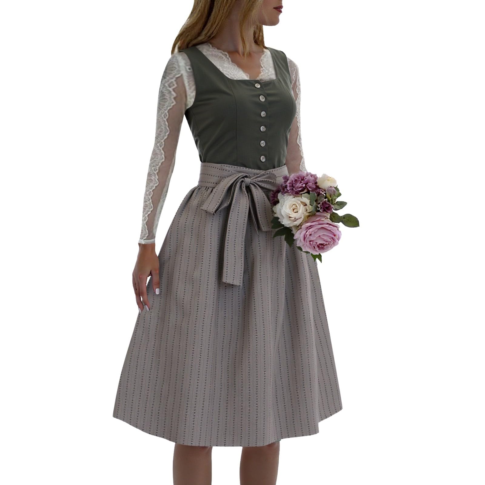 Damska sukienka ludowa na Oktoberfest Dirndl, strój Cosplay strój niemiecki festiwal piwny, spódnica dla dziewczynki w wiosce, zestaw z fartuchem