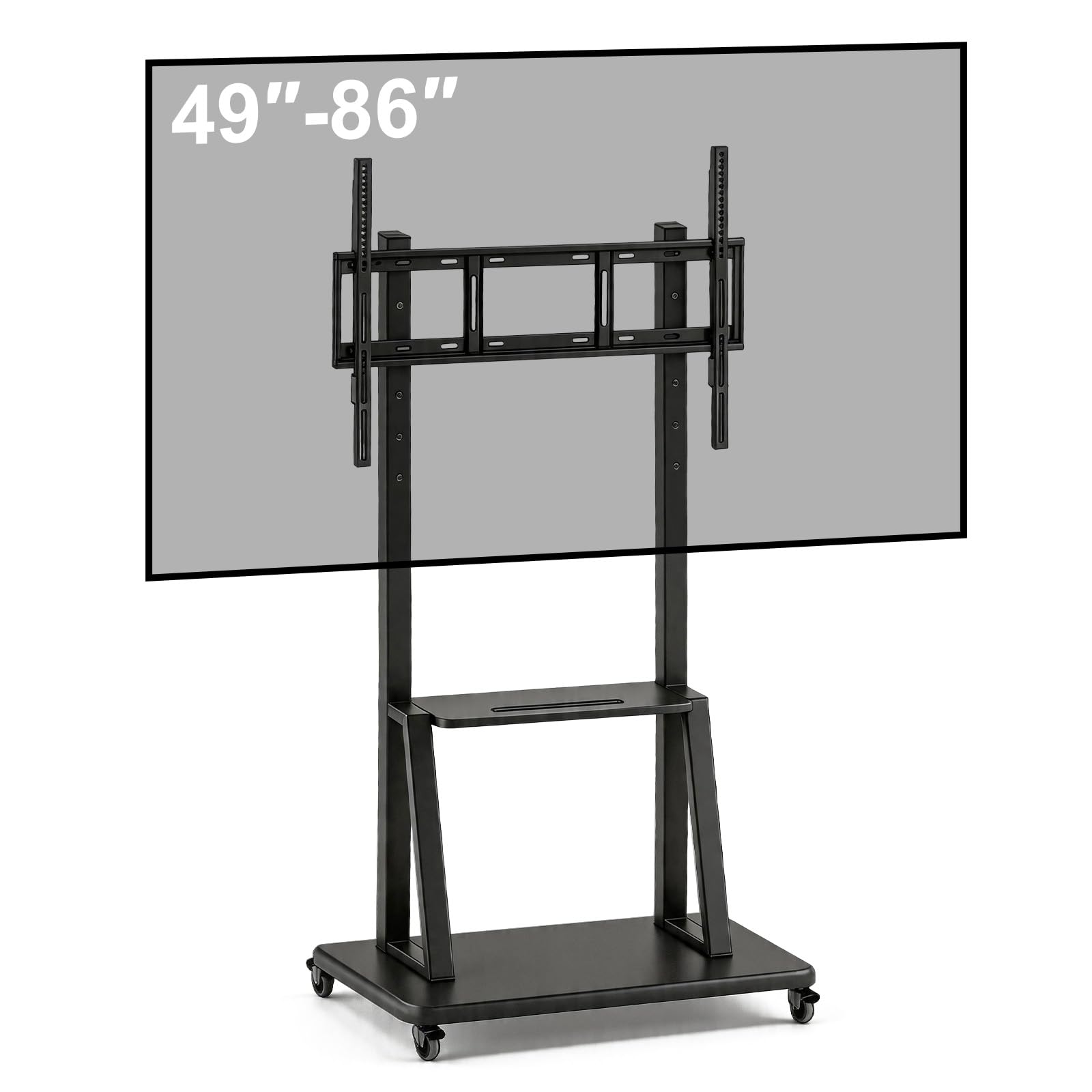 Smart Board Stand with Wheels,Height Adjustable Mobile Rolling Stand for Classroom &amp; Office, Holds up to 300lbs, Whiteboard Portable Cart on Wheels (for 49-100 Inch Smart Board)