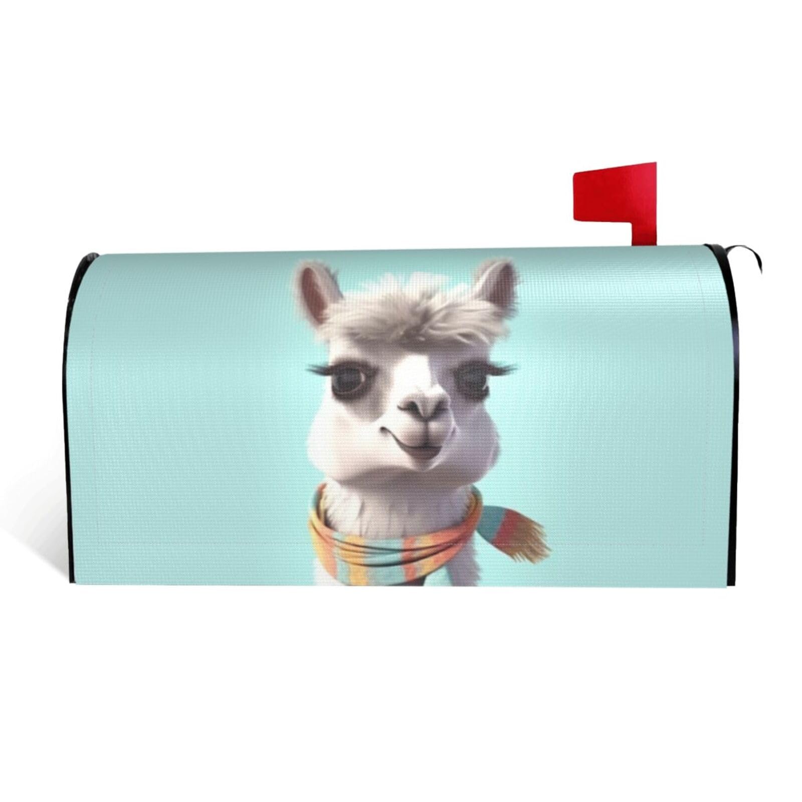 Funny Cartoon Llama Mailbox Covers Magnetic Standard Size 25.5x21 in, Decorative Post Letter Box Cover Waterproof Mailbox Wraps Outdoor Post Wraps for Garden Yard Home Decor