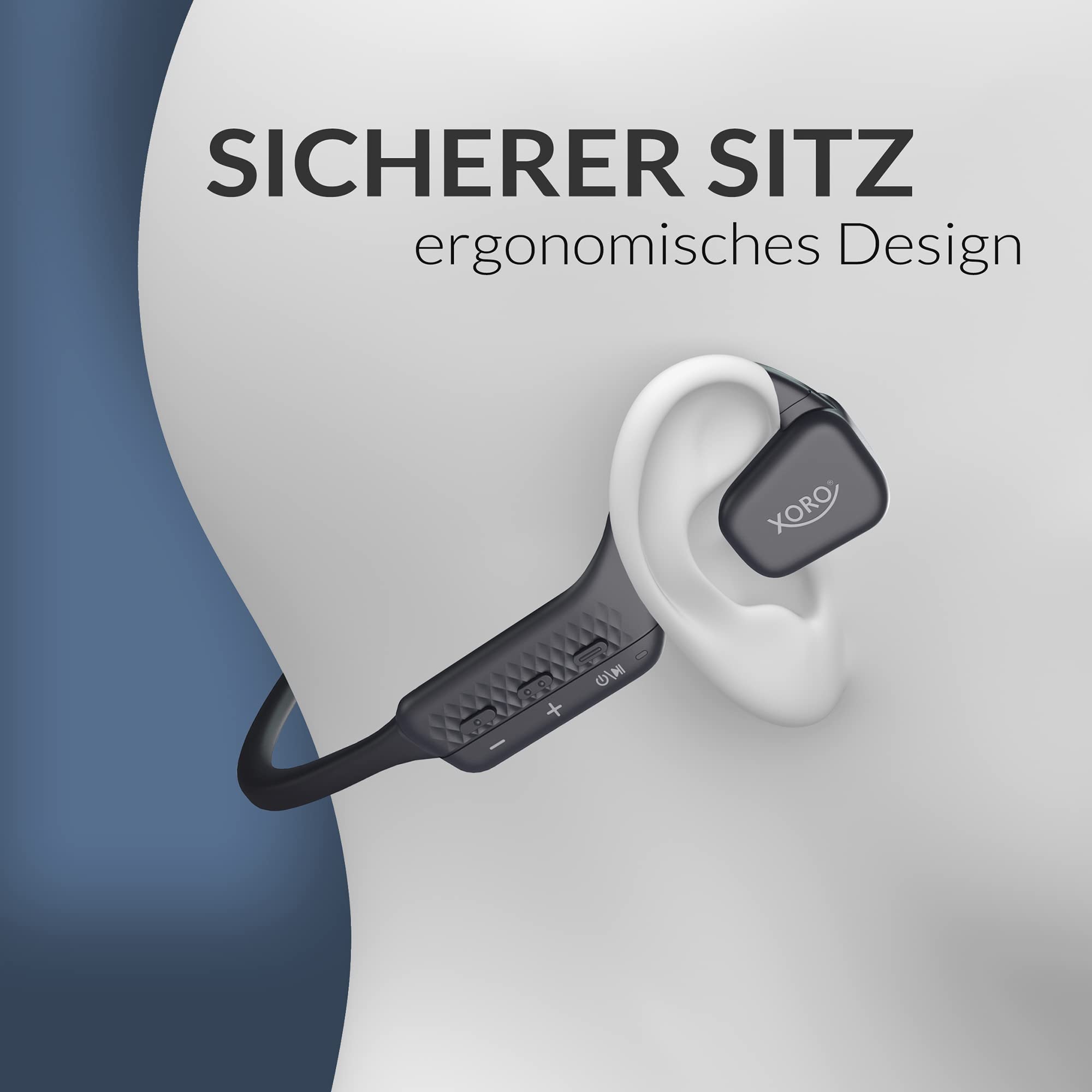 Xoro KHB 35 Écouteurs Intra-Auriculaires révolutionnaires Ouverts avec Batterie pour 8 Heures d'écoute de Musique, Mains Libres, Bluetooth, idéal pour Les activités de Plein air, Les éclaboussures et