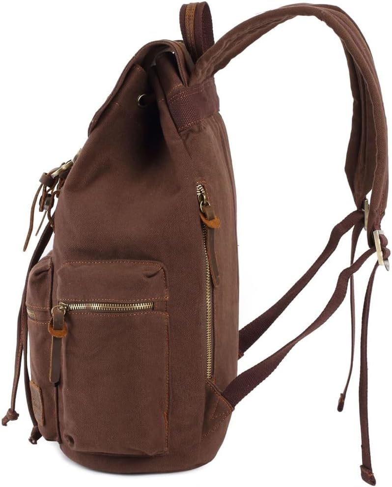 Canvas backpack, retro, college student, casual image 4
