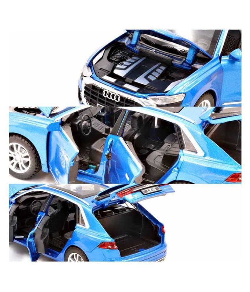 Image of 1:32 Scale Audi Q8 SUV Toy Car | Metal Pullback Diecast Car for Kids with Openable Doors, Sound, Light Effects Toy for Car Enthusiasts (Color As Per Available),black