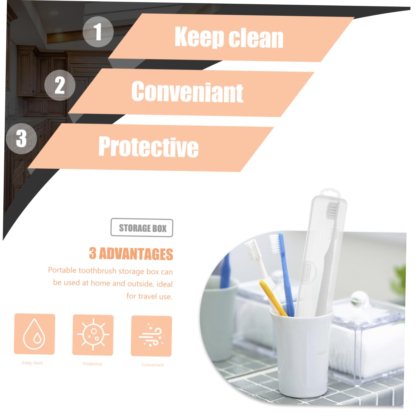 Healeved 20piezas Contenedores De Cepillos De Dientes Para Viaje Estuches Transparentes De Perfectos Para Camping y Viajes Almacenamiento Compacto y Prueba De Caídas