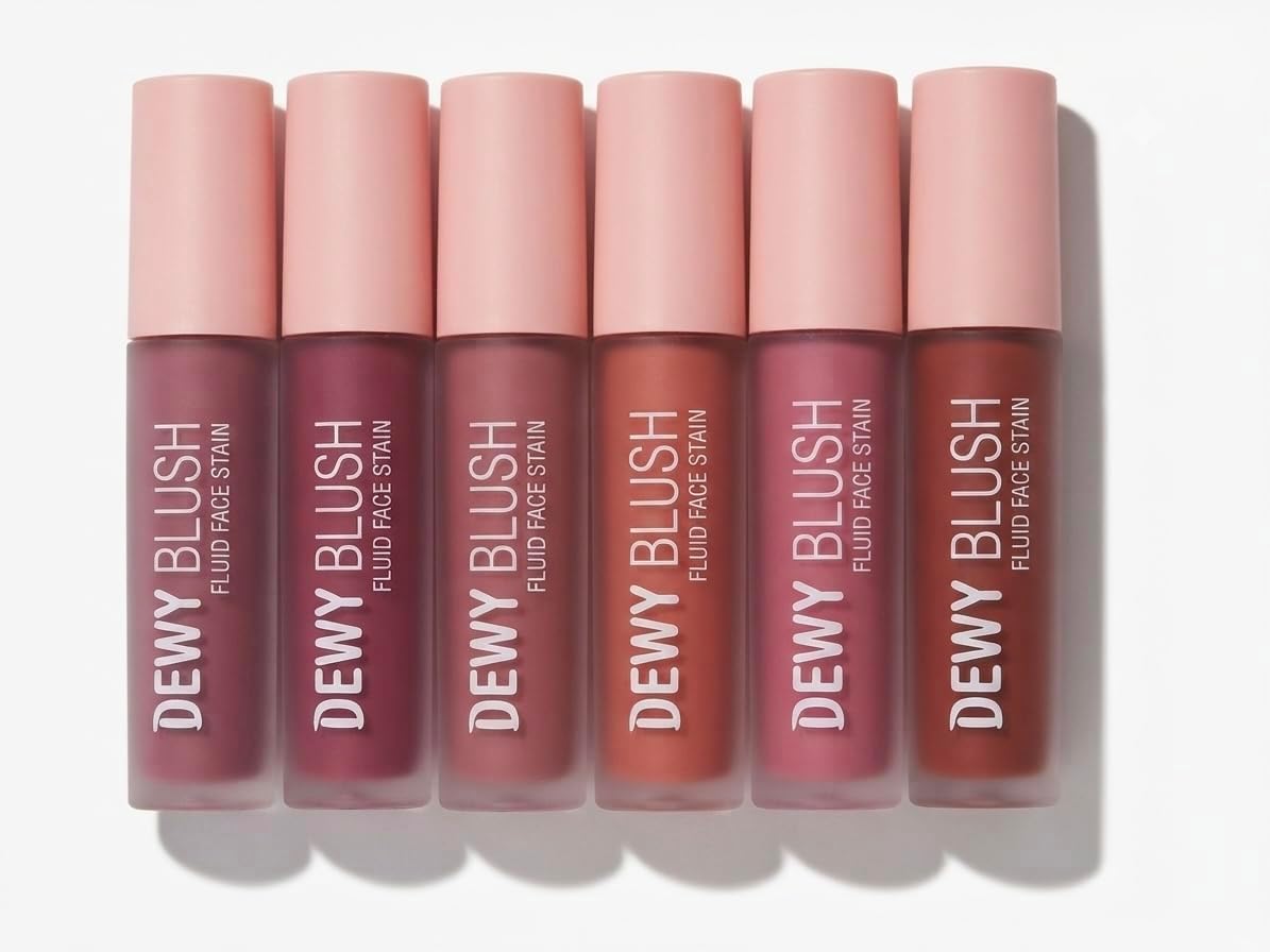 UF Dewy Blush Fluid Face Stain, 6-Piece Liquid Blush Makeup Set