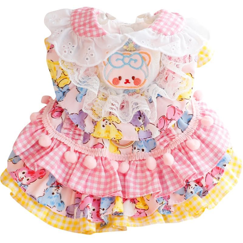 Vestido princesa para perros pequeños talla XL color rosa oso miniatura 2