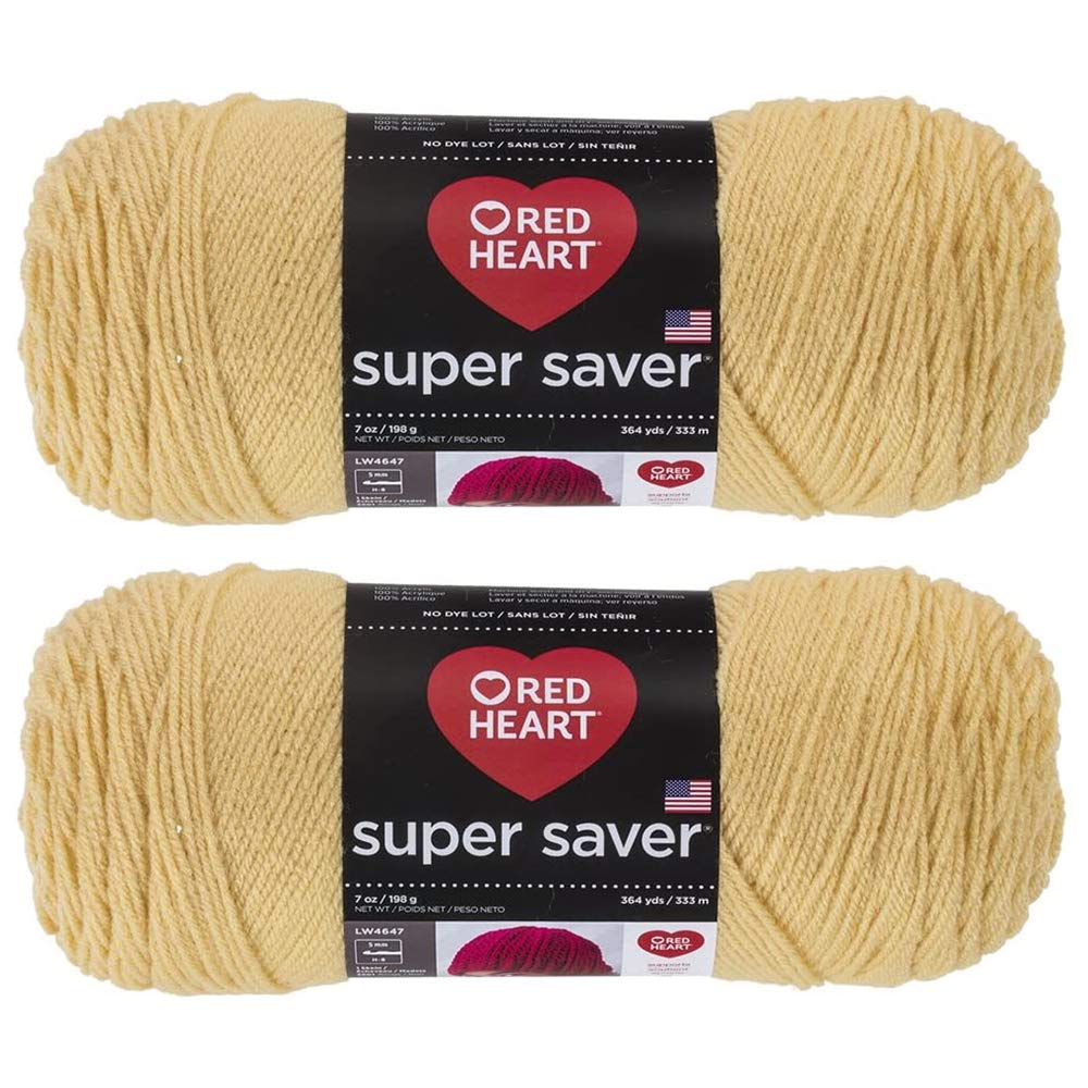 Bulk Buy: Red Heart Super Saver (2-Pack) (Cornmeal, 7 oz Each Skein)