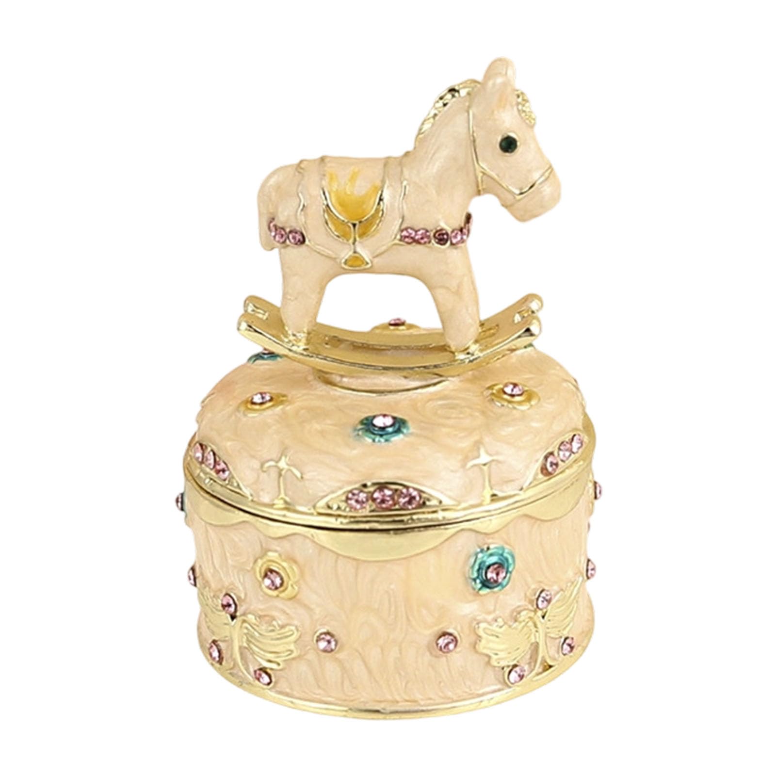Laikoutd Fascinating Compact Equestrian Themed Keepsakes Case Holds Valuable Rings Earrings and Charm Jewelry Organizers Compact Travel Jewelry Organizers
