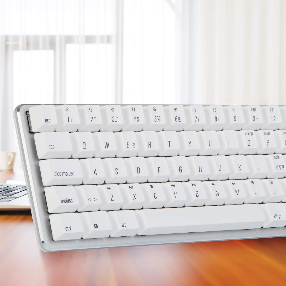 Black Friday - 40% OFF Qisan Mechanical Gaming Keyboard PBT Keycps Gateron Red Switch Mini 69 Keys(60%) Wired Keyboard with White Backlit IT Layout Gaming Keyboard-White Best Review Qisan Mechanical Gaming Keyboard PBT Keycps Gateron Red Switch Mini 69 Keys(60%) Wired Keyboard with White Backlit IT Layout Gaming Keyboard-White