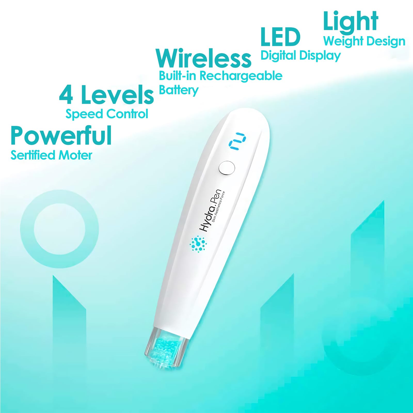 Hydra Pen H2 Micronadelstift, Professioneller Hyaluronpen-Serum-Derma-Jet-Pen, Serum-Applikator für den persönlichen Gebrauch zu Hause, mit 22 Ersatzpatronen-Nadeln