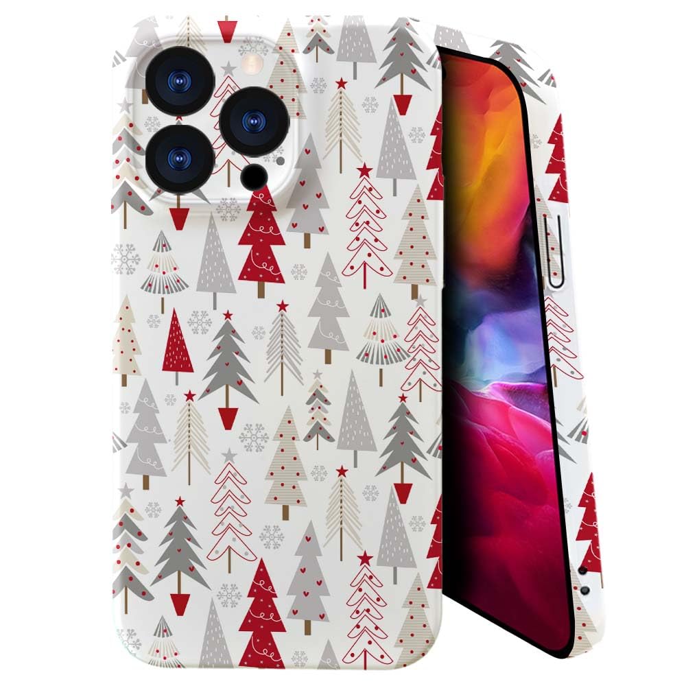 SEized Case Compatible with for iPhone 11 Pro Max Red White Christmas Tree Pattern Phone Case 3D Soft Slim Drop Shockproof Case for Girl Women Phone