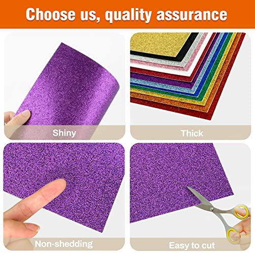Sukh 13pcs Glitter Cardstock Paper - Glitter Cardstock Craft Paper A4 Thick Colored Crafts Christmas Valentines Gift Box Wrapping DIY Wedding Birthday Party Sparkle Decor Scrapbook 13 Colors 250GSM 4 61IwJBP1FuL