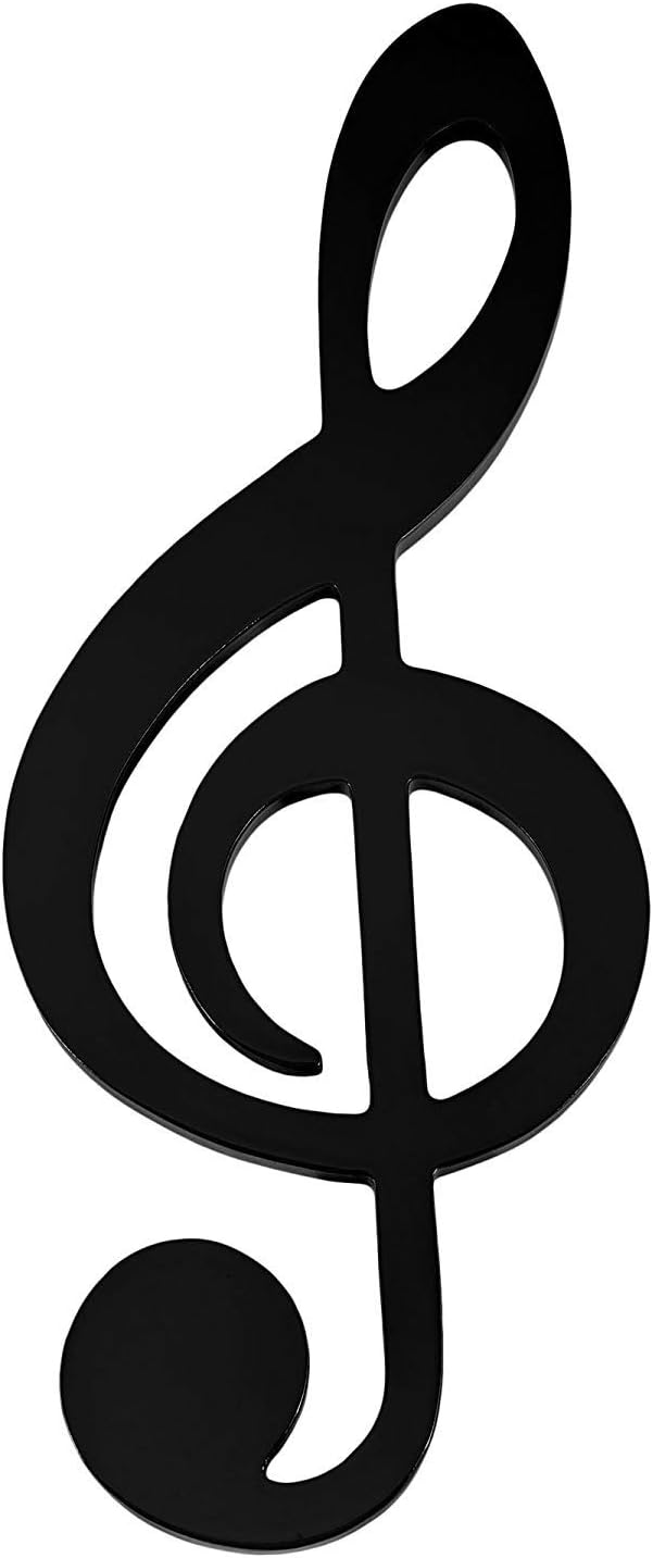 Broadway Gifts Treble Clef Music Note Glossy Black 9 Inch Wood Hanging Wall Decoration