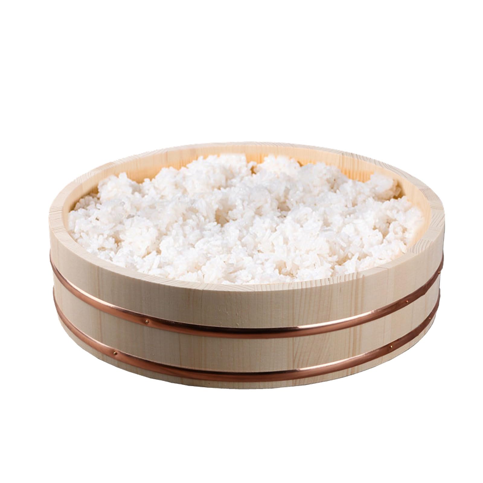 Recipiente de mezcla de arroz para sushi, hangiri de madera para preparación de arroz, cuenco de sushi japonés para restaurantes y cocinas domésticas