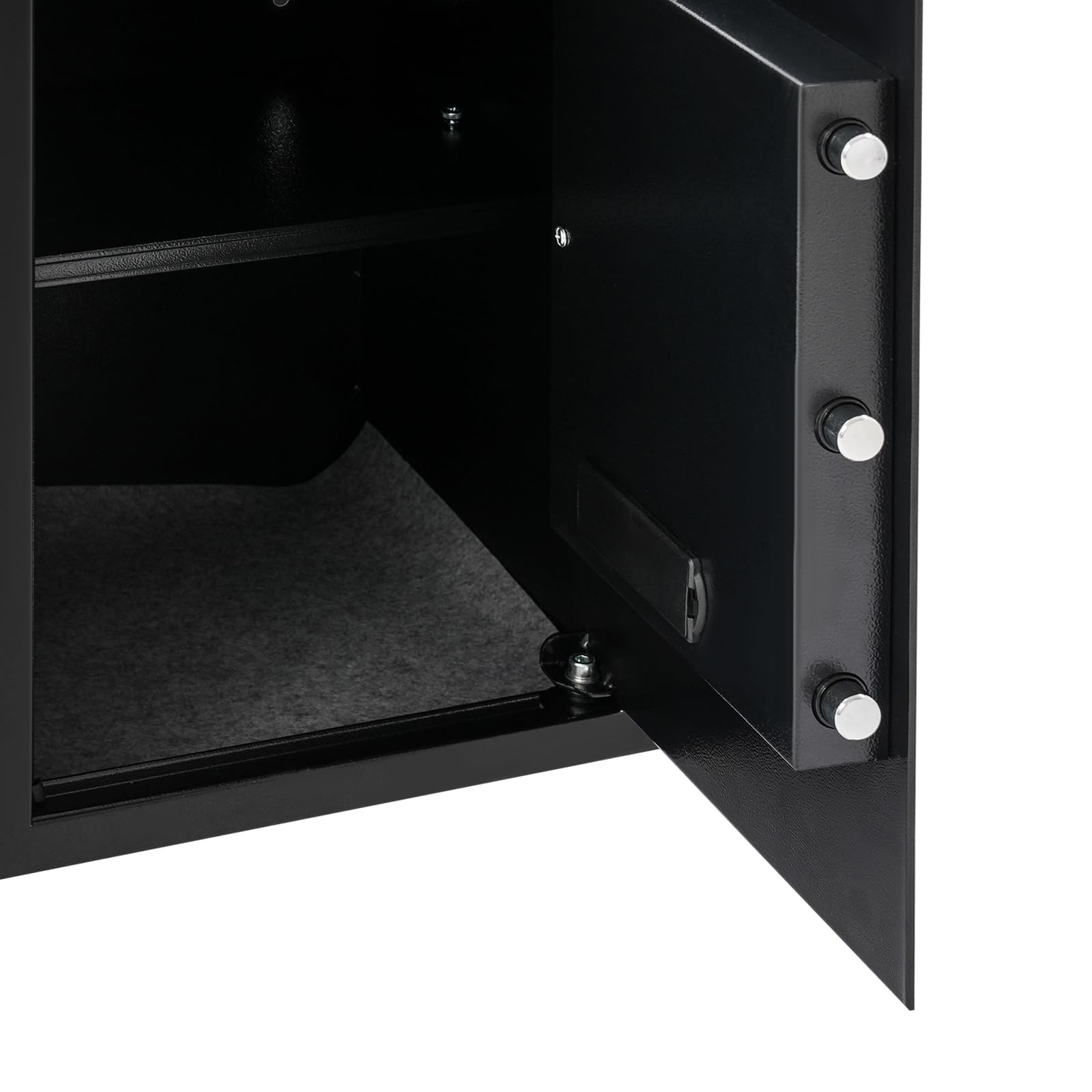 Caja fuerte electrónica de acero de alta seguridad con sistema de alarma, capacidad de 2 niveles y apertura de emergencia para llaves, para casa, oficina, joyas y documentos (35 x 31 x 50 cm, negro)