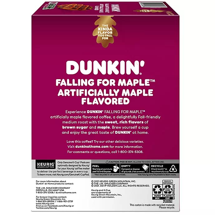 Miniatura 4 de Dunkin Donuts Falling for Maple Coffee K Cups, 2 paquetes de 22 K-Cups, edición limitada