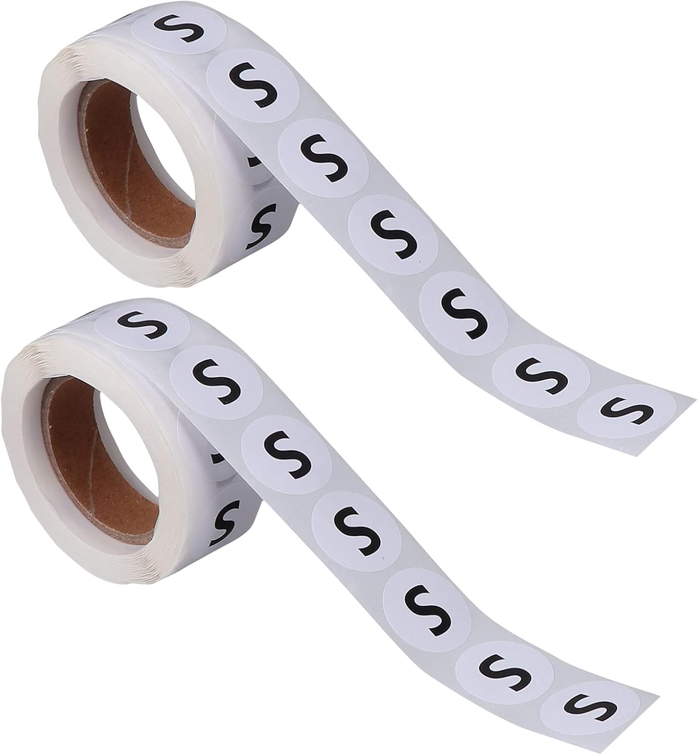 NUOBESTY Clothing Size Stickers, 2 Roll Sticker Labels for Clothing Round Clothing Size Labels Pack of 1000 Pcs- S pattern
