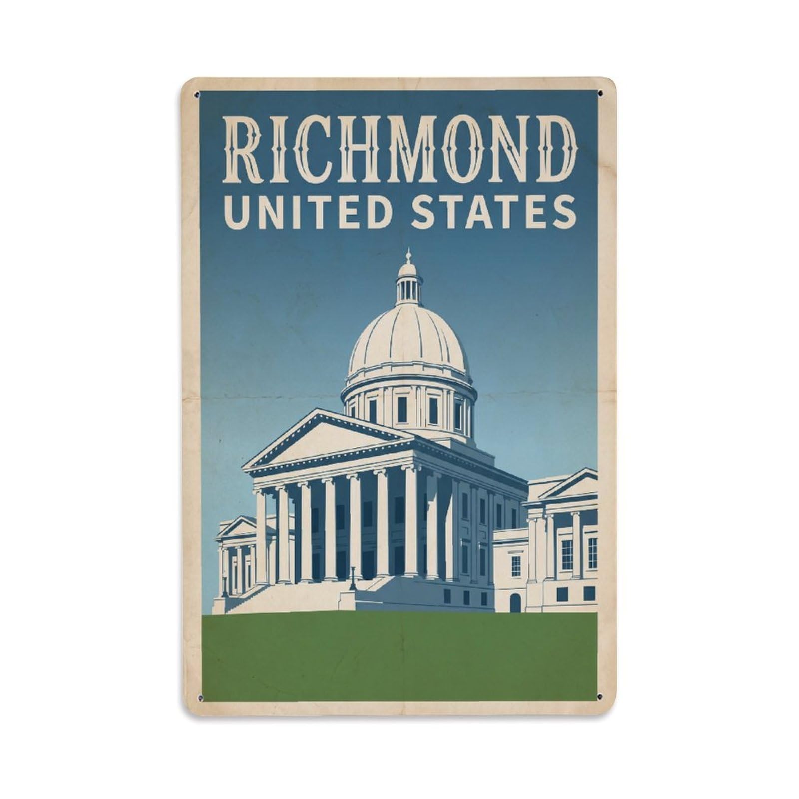 Xanthor Style Usa Richmond Travel Vintage Metal Tin Sign