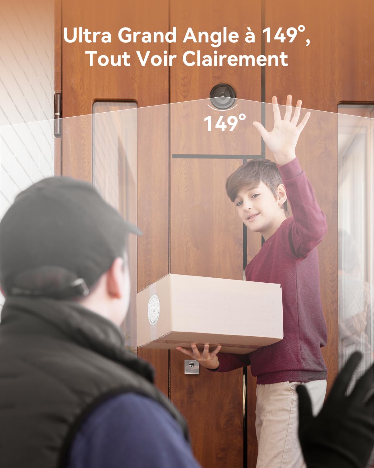 Imou VD1 Judas Numérique 3K(5MP) avec Écran Couleur 4,3", Surveillance WiFi 2,4/5Ghz, Champ de Vision 149°, Détection Humaine, Batterie 4800mAh