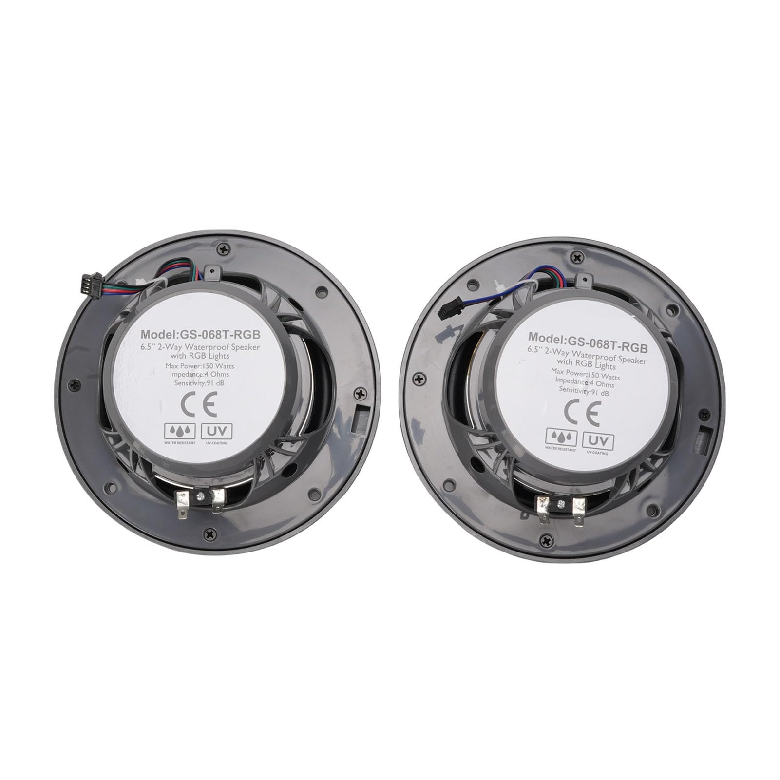 Altoparlante per Barche Marine da 6,5 ​​pollici 150 W, Altoparlante Stereo LED RGB IP66 Ad Alta Potenza, con Illuminazione Multicolore Rimovibile, Ideale per Auto, Moto, Yacht, Barche da