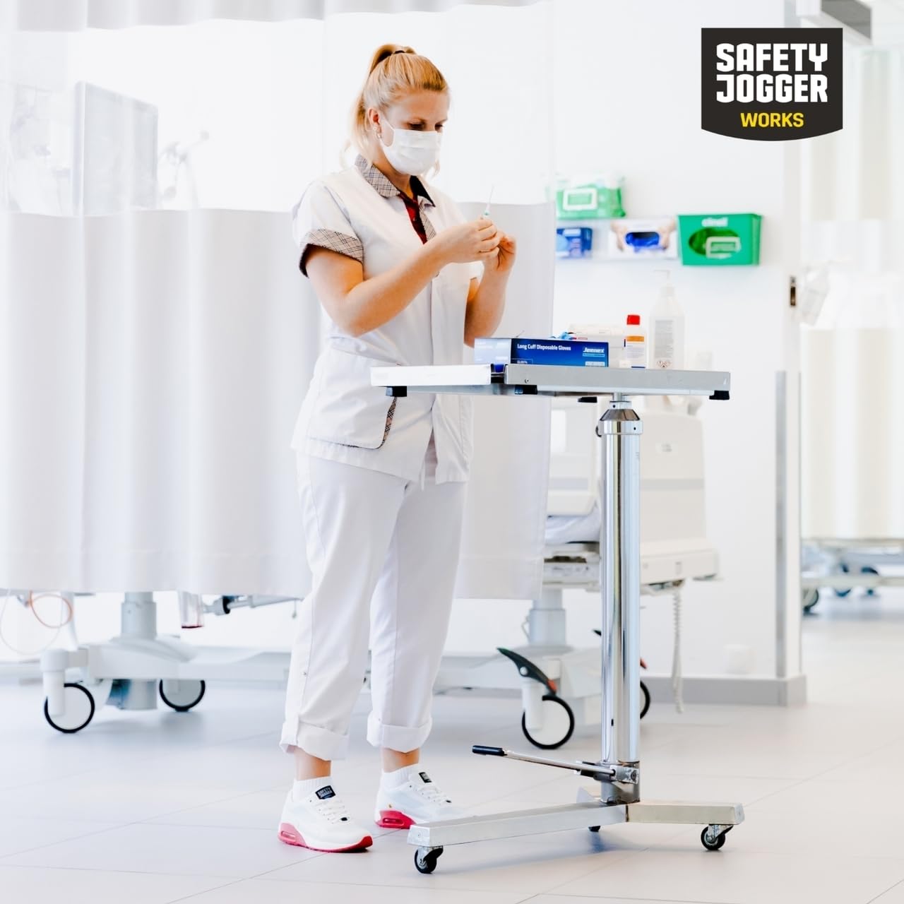 Safety Jogger Work Sneaker Women - Ultra Light Anti Static, Anti Slip Safety Trainer, Ideal for Hospital, Healthcare, Kitchen And Cleaning Staff