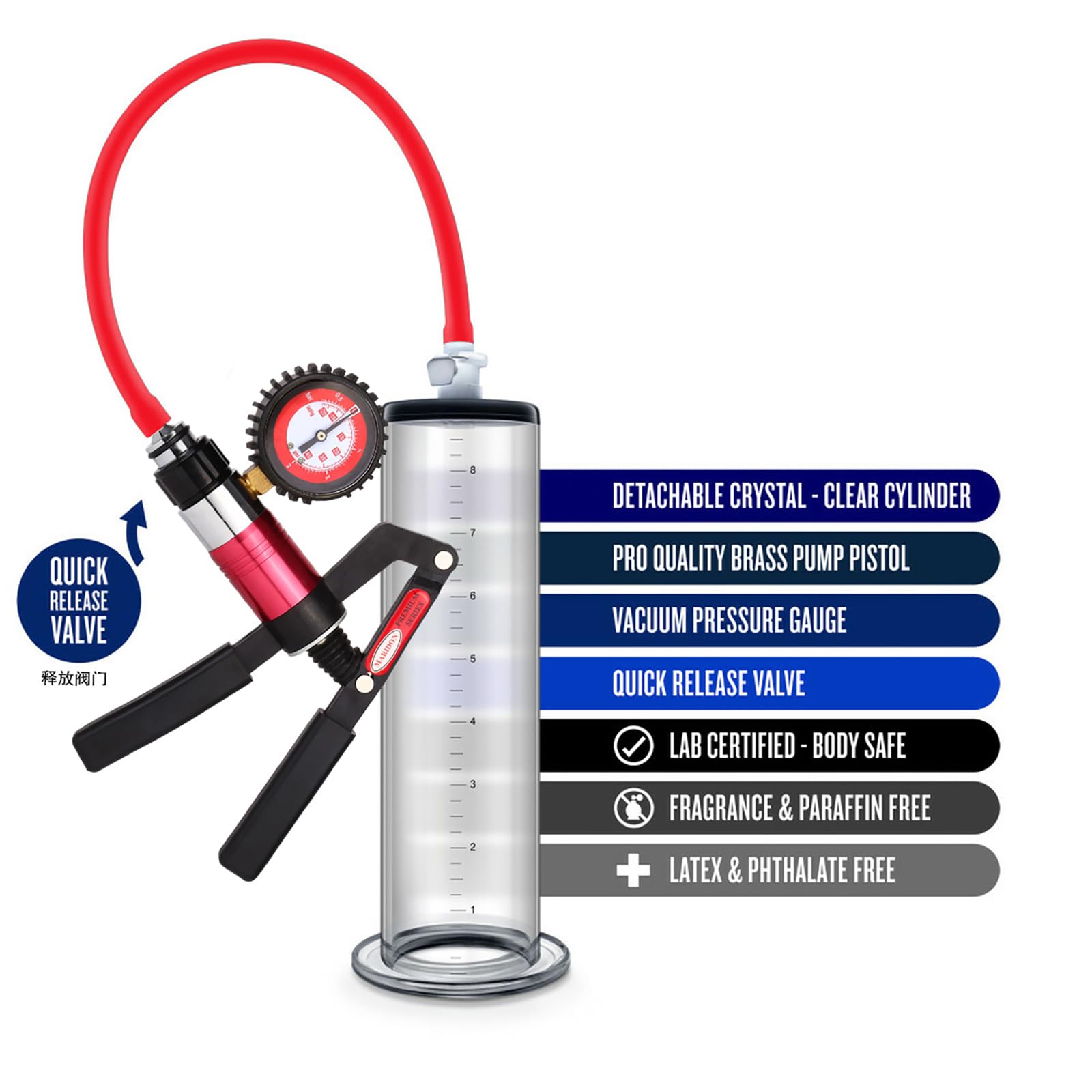 Penispumpen Extrem Vakuumpumpe Übergroß Manuelle Penis Größer Werden Wachstum Pumpe Penis Verlängerung Masturbator Sexspielzeug Solo Penisverlängerung Erotik Sex Spielzeug(F-23 * 6,4cm)