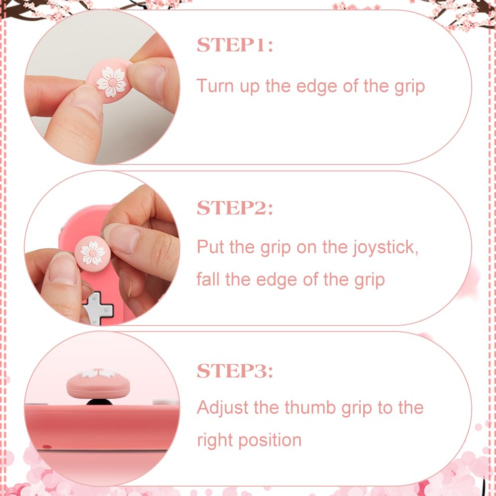 GORGECRAFT 4pz 2 Estilos de Silicona Joycon Tapas de Agarre para Pulgar Lindo Kawaii Suave Flor Redonda Palanca de Mando Palanca de Mando Basculante Cubierta de Repuesto Compatible con Interruptor