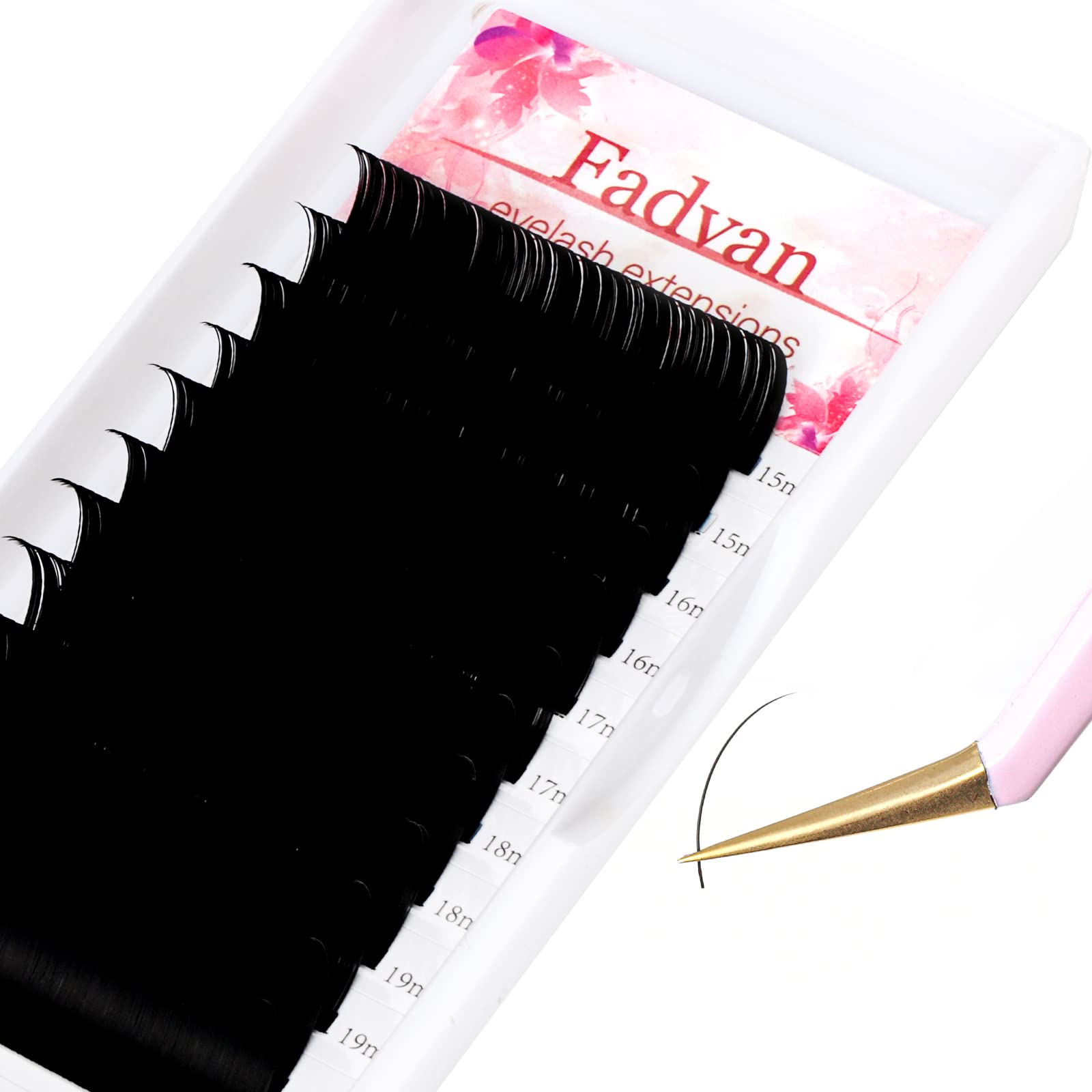 Easy Fan Lashes Self Fanning Volume Russian Eyelash Extensions 0.05D Curl Mixed 8-14mm Automatic Blooming Volume Easy Fan Lashes FADVAN(0.05-D-814) — view 17