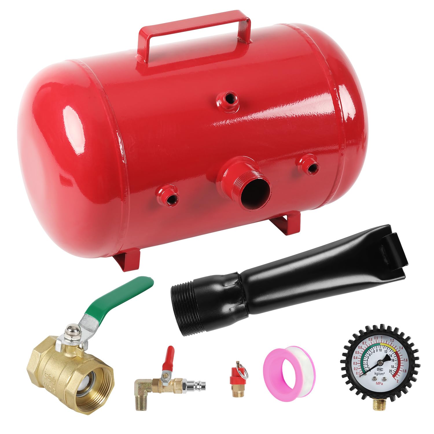 Gonfleur de pneu à air 20 L, 255 x 420 mm, pression de travail 8 bar, max. 10 bar, pour voitures, camions, tracteurs et SUV