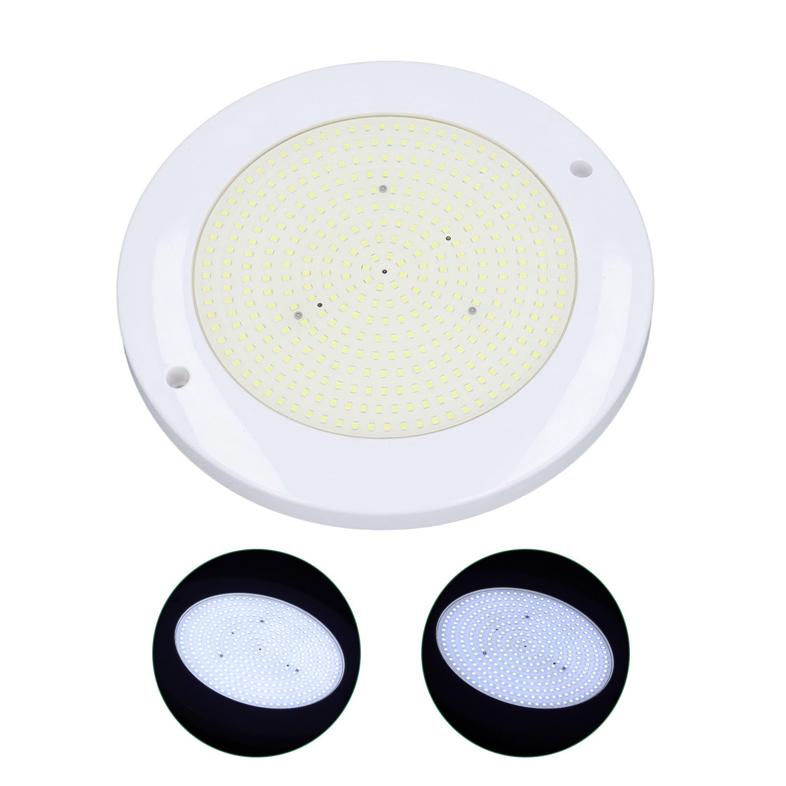 RGB Pool Light 12V 18W IP68 Luce Subacquea per Piscine e Acquari Interrati Fuori Terra, Impostazioni Bianco e Colore (Illuminazione bianca)