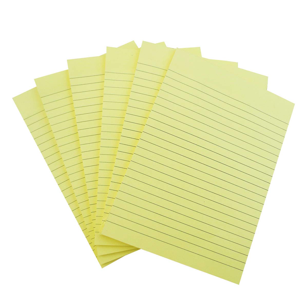 Creatiburg Notas adhesivas grandes de color amarillo de 6 x 8 pulgadas, 6 blocs, 50 hojas por bloc, bloc de notas autoadhesivas forradas para oficina y escuela, juego de regalo envuelto