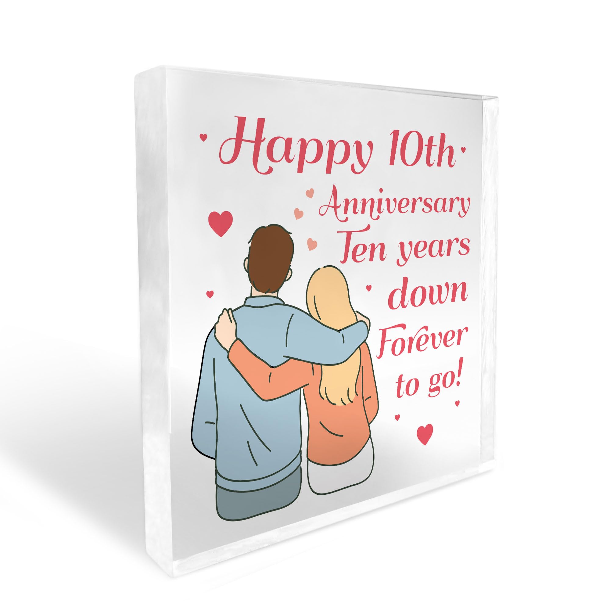 Red Ocean Gift For Husband Wife 10th Wedding Anniversary For Him Her Acrylic Block Boyfriend Girlfriend Gifts
