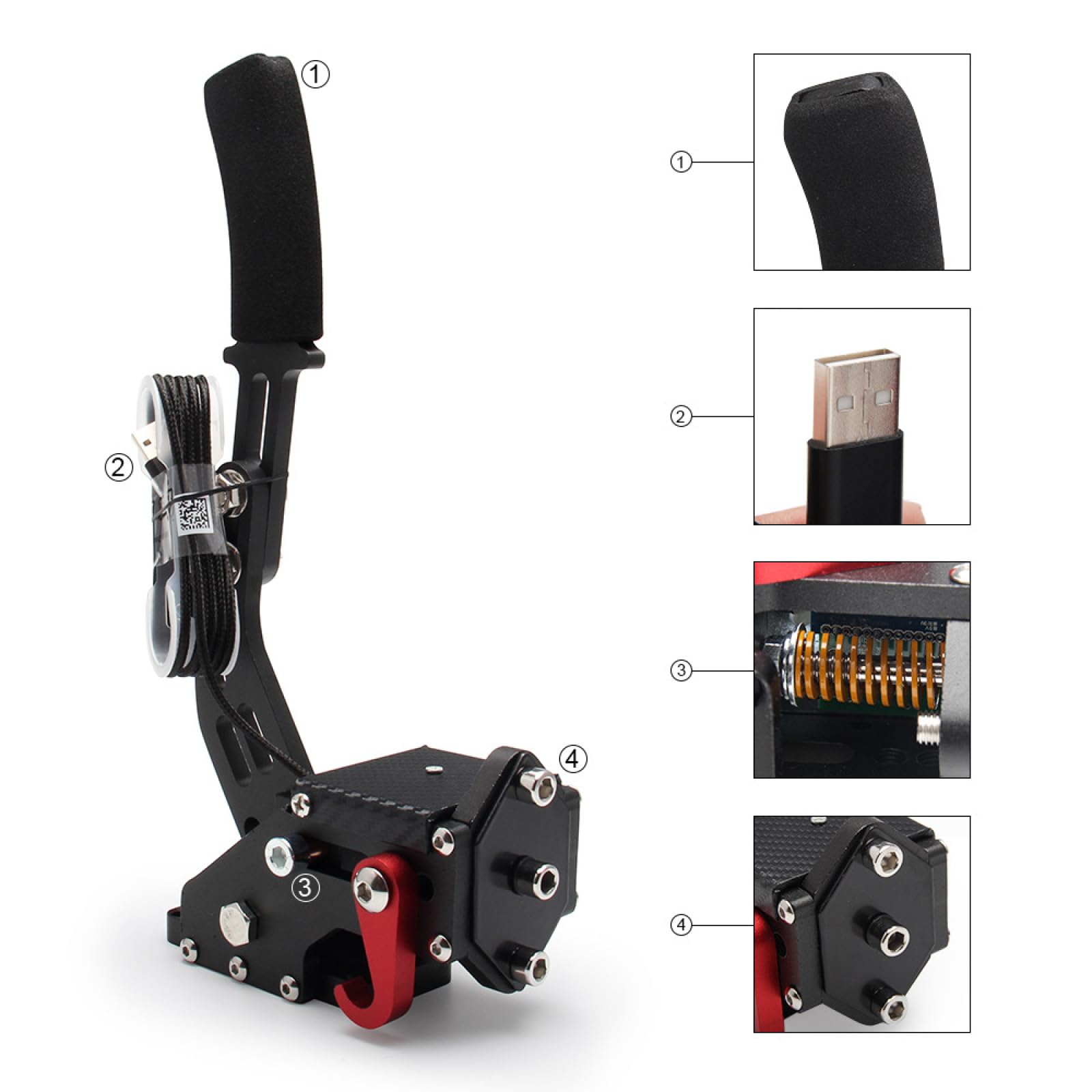 Freno de mano USB para simulación de juego de carreras lineales. Compatible con volante de la serie G29. Conectar y usar (Sólo para PC).