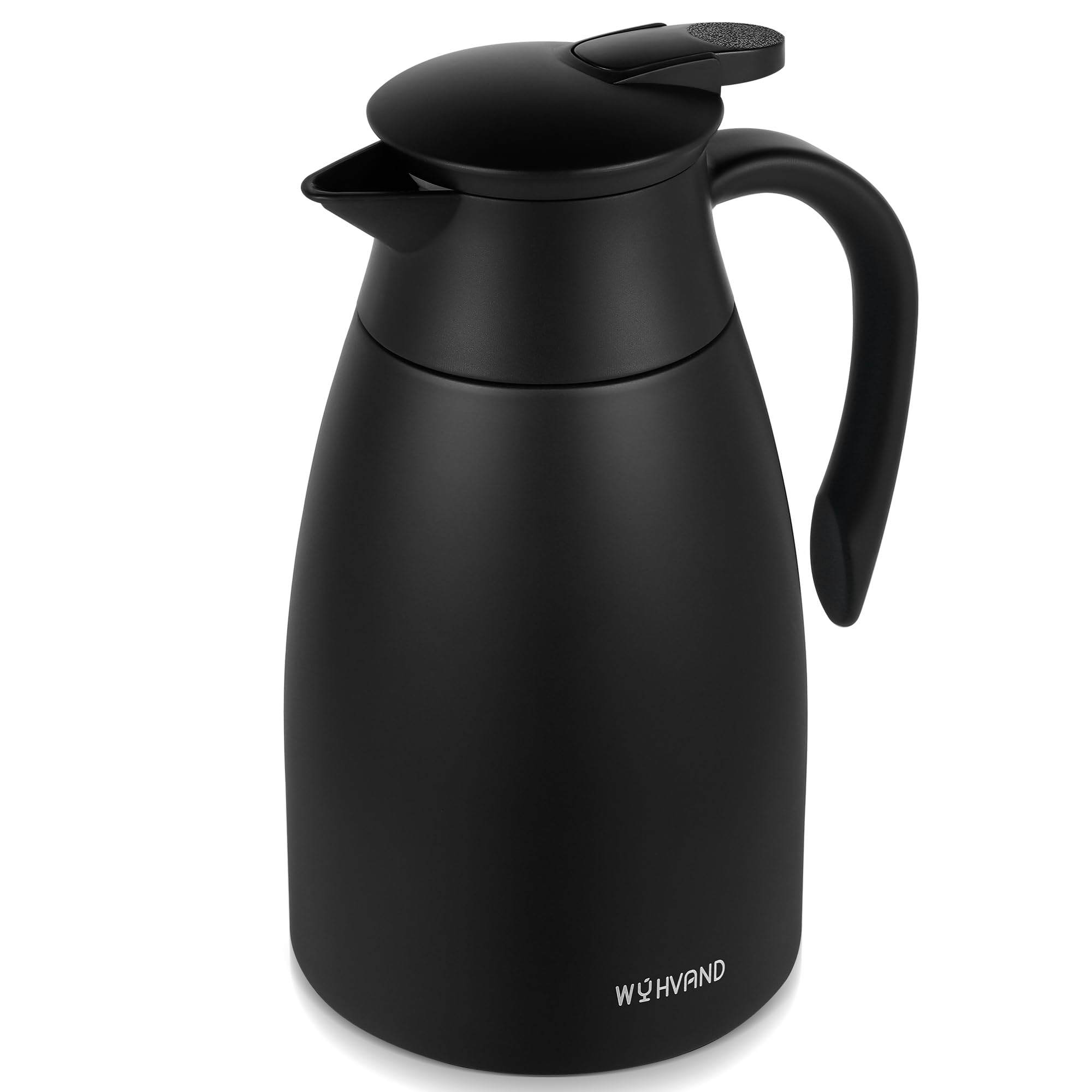 WYHVAND 1.5L Thermal Jug, Stainless Steel Insulated Coffee Carafe, Black