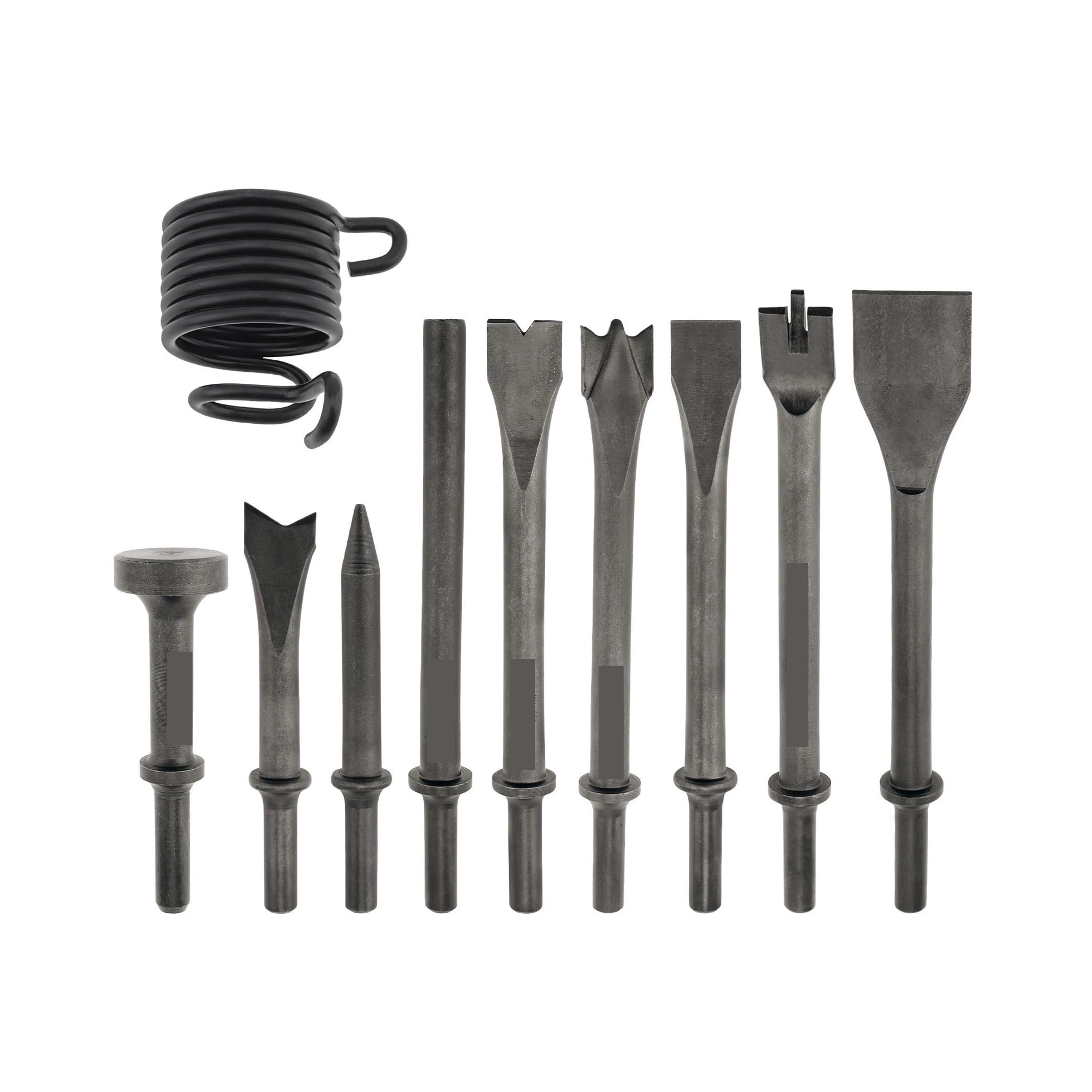 10Pcs Carbon Steel 10mm Shank Pneumatic Air Hammer Chisels for Rivet Removal Automotive Repair