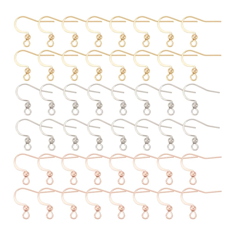 UNICRAFTALE 50 Pièces Crochets Boucles D'Oreilles Dorés Acier Inoxydable - Fil Avec Boucle Horizontale