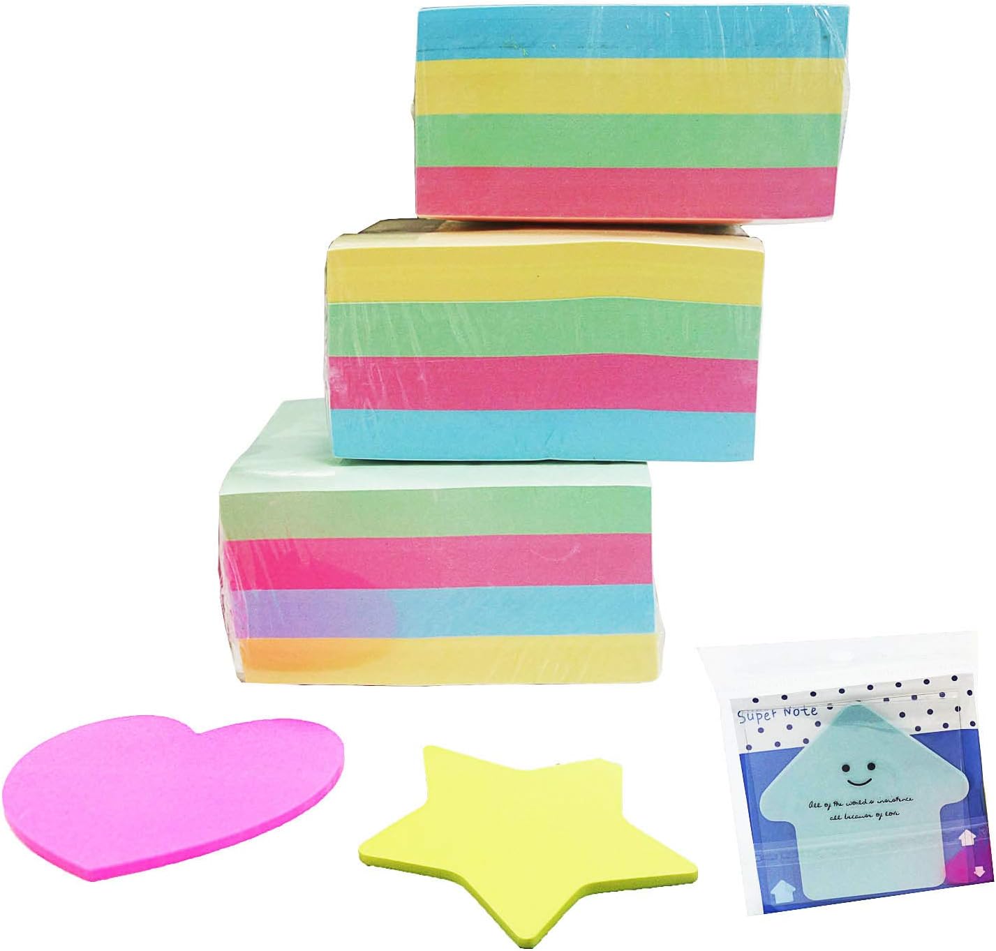 3x3 Sticky Notes Office Notepaper Convenient to Post Sticky Notes with 400 Pages Sticky Notes Home Note Warm Reminder (Four Color 2)
