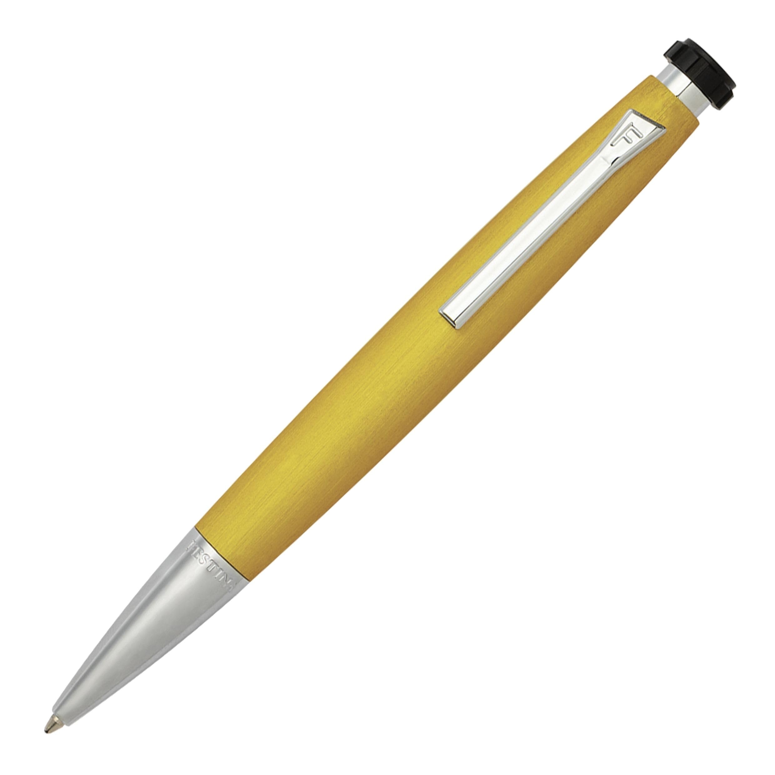 Festina Office Chronbike Rainbow Collection Ballpoint Pen with Silver Accents Yellow Ink Body Made of Brass and Aluminium with Push Mechanism FSC1744S