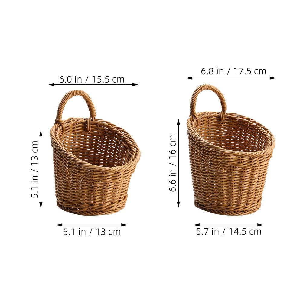 PRETYZOOM Cestino Portaoggetti Sospeso Da Parete Per Cucina 2 Pezzi Cestini Intrecciati in Plastica Per Conservare Aglio Cipolla E Design Salvaspazio Ed Elegante
