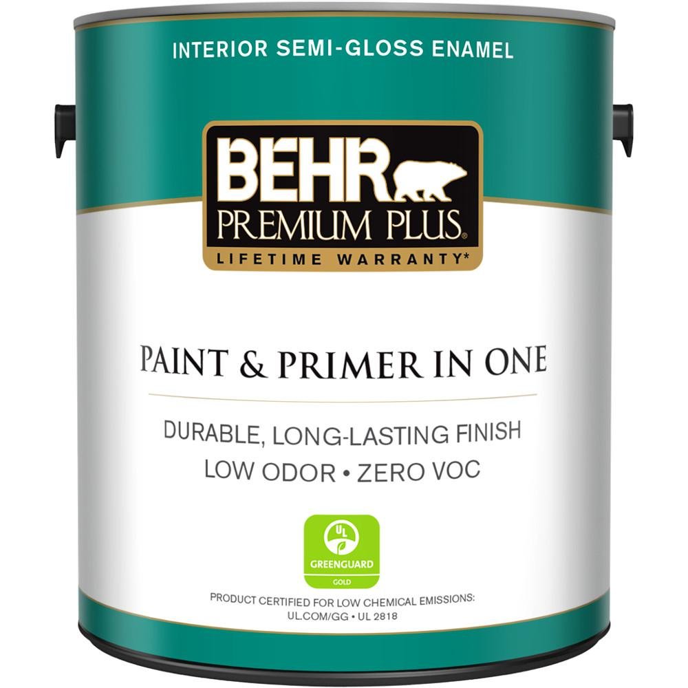 1 gal. Ultra Pure White Semi-Gloss Enamel Low Odor Interior Paint & Primer 305001