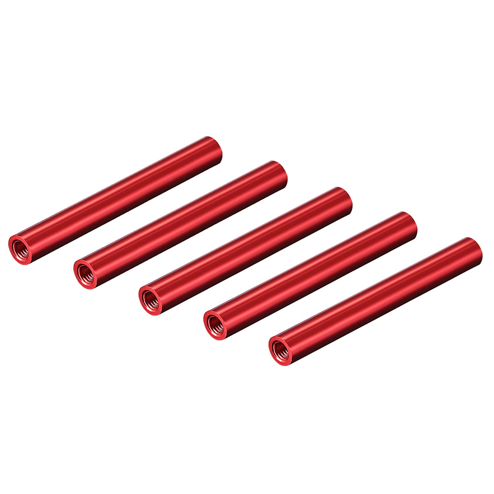 DMiotech 5 Pack M3x90mm Aluminum Spacer Column Aluminum Standoffs Round Spacers Model Spacing Screw Post for RC Red