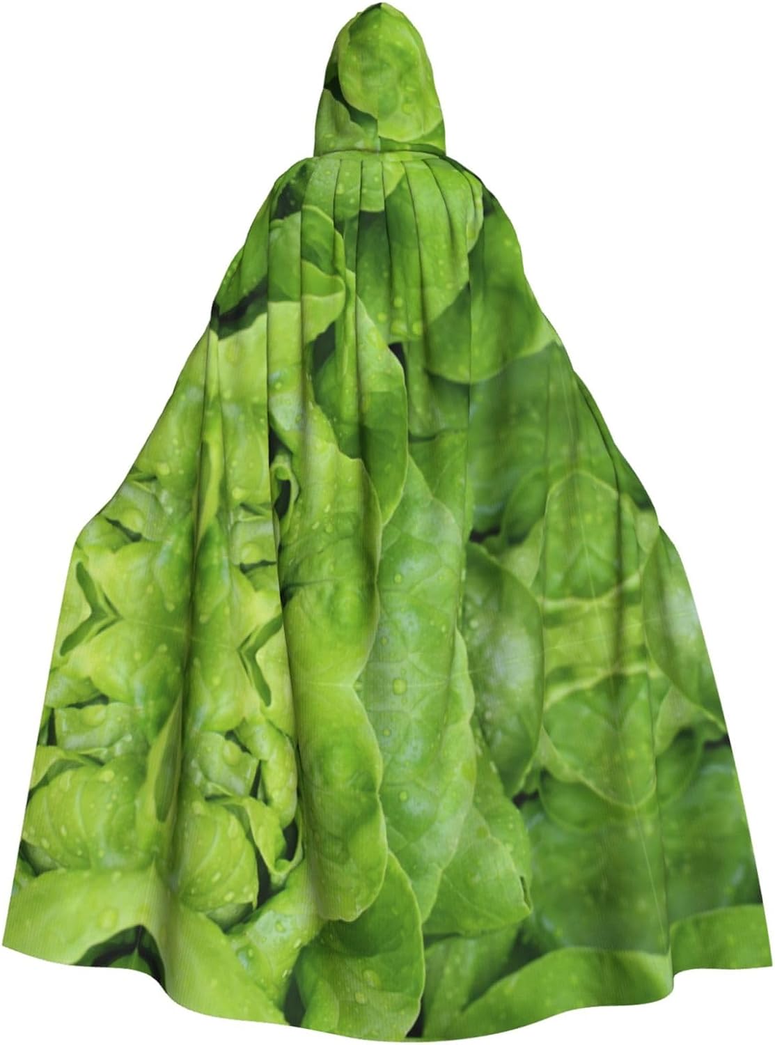 Green Lettuce Pattern Halloween Hooded Cloak