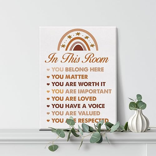 Miniatura 4 de Lienzo decorativo inspirador para el aula, decoración bohemia de diversidad, póster de pintura en lienzo con texto en inglés "Always Remember You