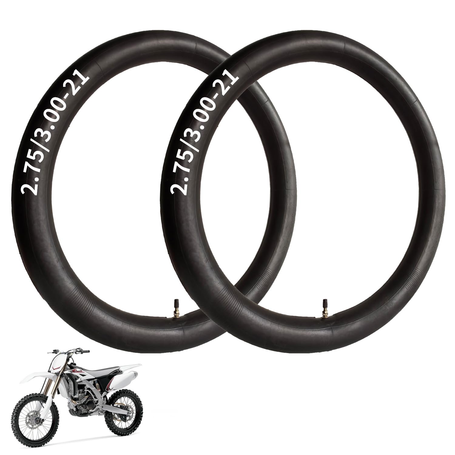 2 Pack 2.75/3.00-21” Heavy Inner Tube, 80/100-21(300/325-21) Inner Tube