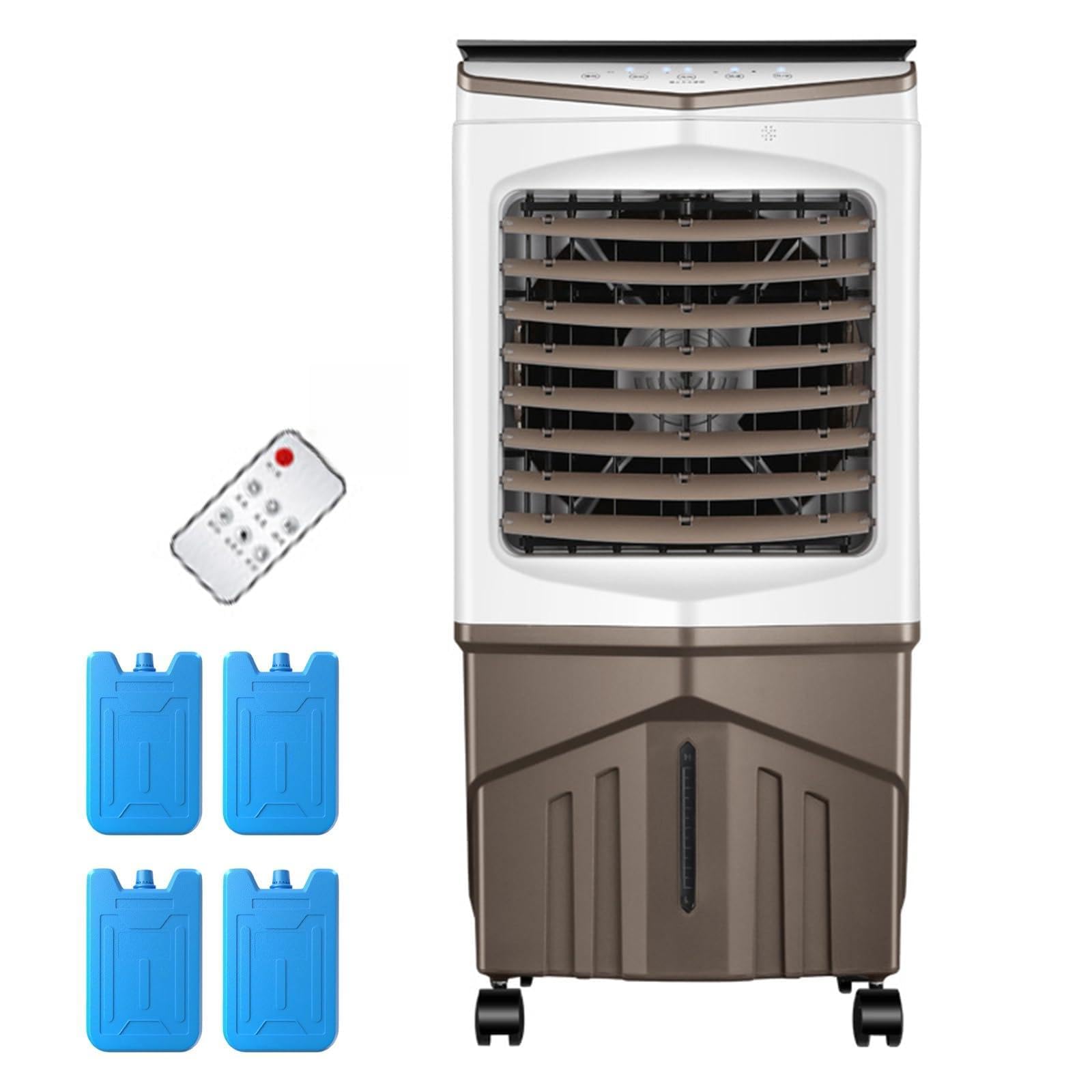 Zuiquity Portable Air Cooler, Portable Air Conditioners 35L Evaporative Air Conditioner with 4 Ice Packs, Touch Screen, Remote Control, Energy Saving, for Home/Office/Outdoor