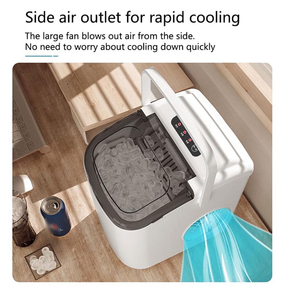 Yxkjzhf Ones-Touch Operations Ice Maker Machine, Portable Countertop Ice Cube Maker, Self-Cleaning Ice Maker With Portable Handle on Fridge.com - View 3