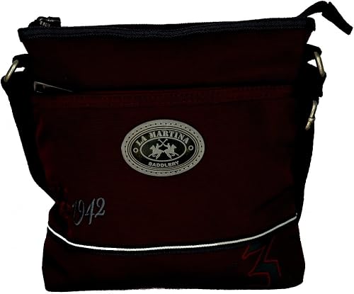 La Martina Borsa Borsello Tracolla Uomo Donna Bordeaux Bag Men Woman Small  Flat Bag Burgundy 004.078 : Amazon.it: Scarpe e borse