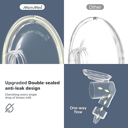 Miniatura 6 de Mommed Extractor de leche manos libres S10Pro, extractor de leche doble portátil con 3 modos y 9 niveles, diseño a prueba de fugas, extractor de