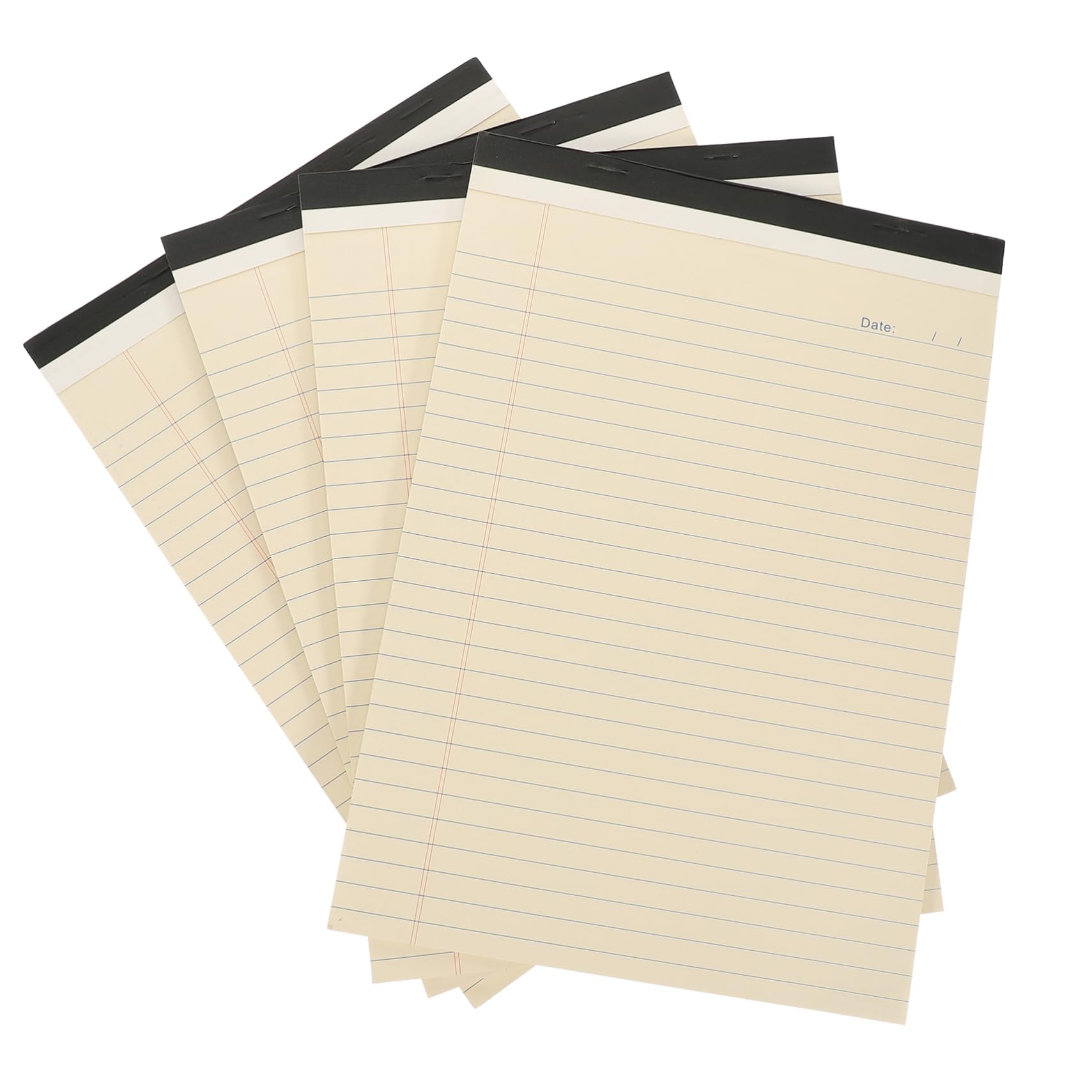 Bloc-notes Ligné A4 Beige, Lot de 4, Papier Épais à Déchirure